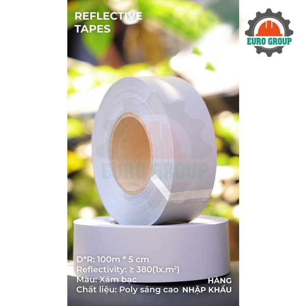 Phản quang Poly xám tốt 5cm x 100m