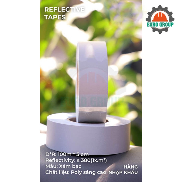 Phản quang Poly xám tốt 5cm x 100m