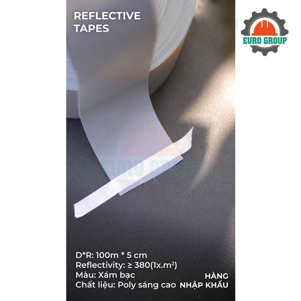 Phản quang Poly xám tốt 5cm x 100m