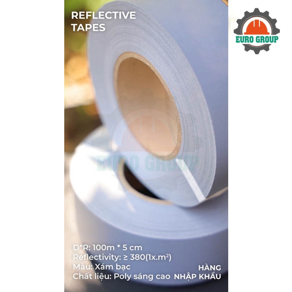 Phản quang Poly xám tốt 5cm x 100m