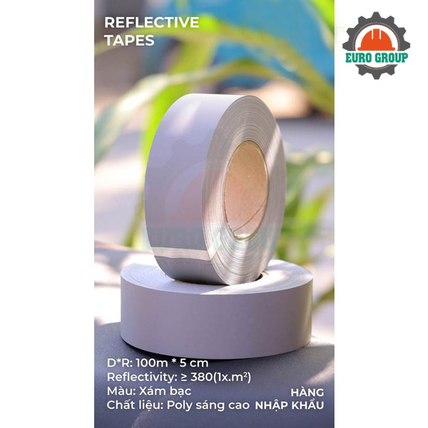 Phản quang Poly xám tốt 5cm x 100m
