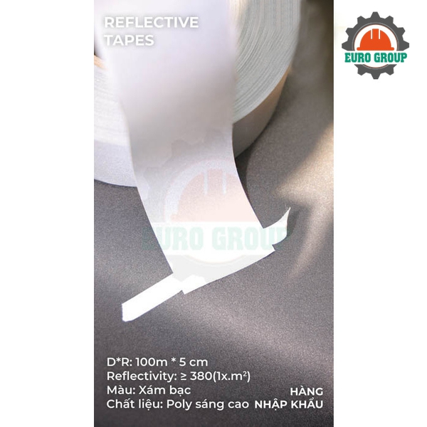 Phản quang Poly xám tốt 5cm x 100m