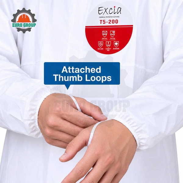 Quần Áo Bảo Hộ Chống Hóa Chất Excia T5-200 Type 5B/6B Chống Virus, Chống Tĩnh Điện CE