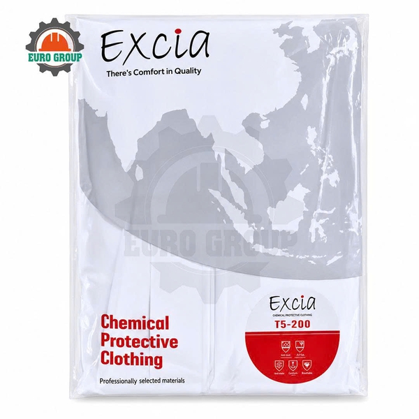 Quần Áo Bảo Hộ Chống Hóa Chất Excia T5-200 Type 5B/6B Chống Virus, Chống Tĩnh Điện CE