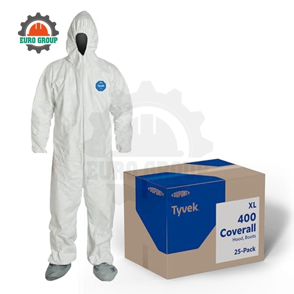 Quần Áo Chống Hóa Chất Chống Bụi Dupont Tyvek 400 Chống Bụi, Chống Tĩnh Điện Hiệu Quả
