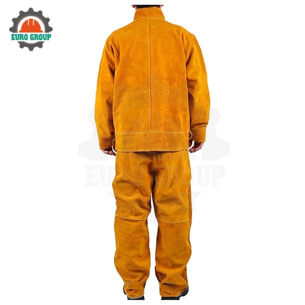 Bộ Quần Áo Thợ Hàn Da Bò Chống Nhiệt Chống Tia Lửa