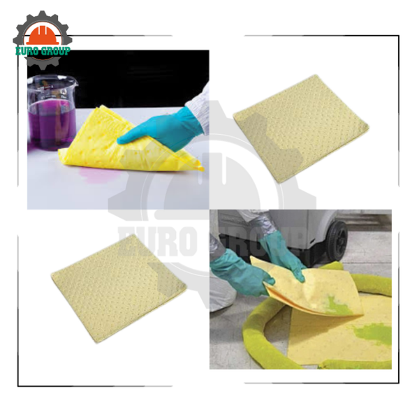 Tấm Thấm Hóa Chất Polypropylene Màu Vàng 40 × 50cm – 100 Cái/Thùng