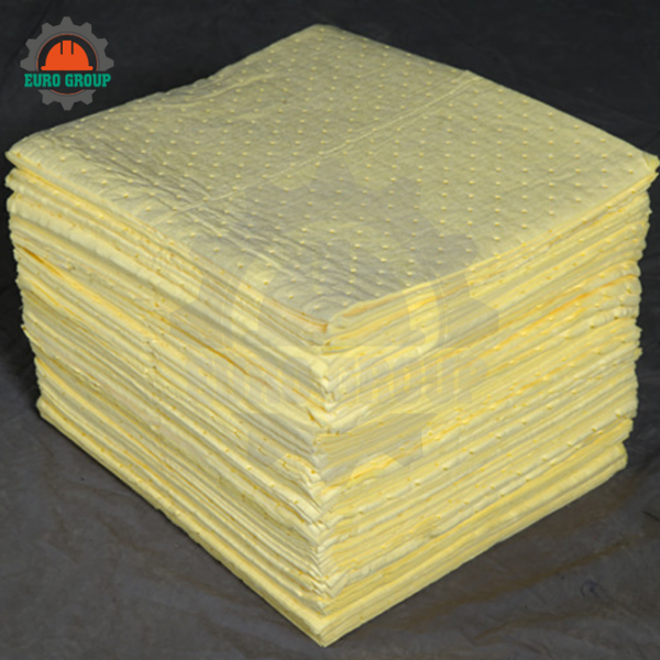 Tấm Thấm Hóa Chất Polypropylene Màu Vàng 40 × 50cm – 100 Cái/Thùng