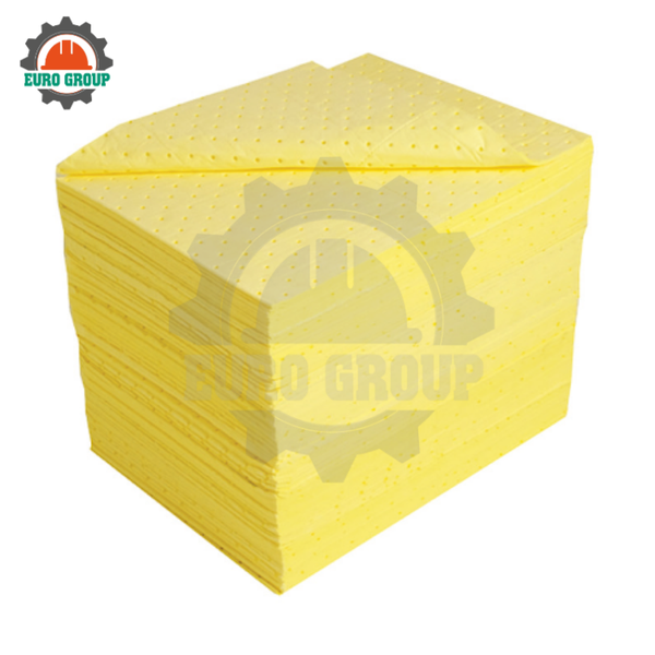 Tấm Thấm Hóa Chất Polypropylene Màu Vàng 40 × 50cm – 100 Cái/Thùng
