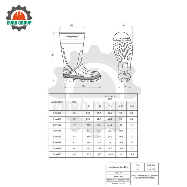 Ủng Mũi - Đế Thép SS106 Chống Va Đập 200 Joule