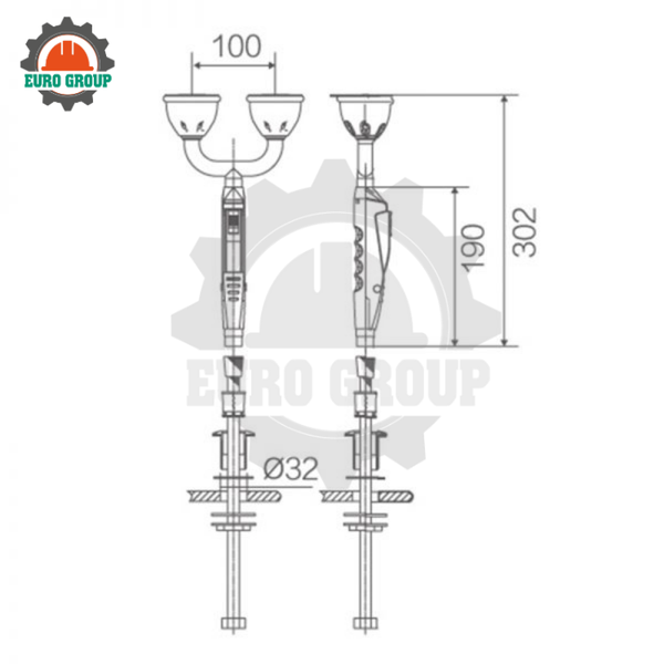Vòi Rửa Mắt Khẩn Cấp WJH1355-3 Có Dây Dẫn 1,5m