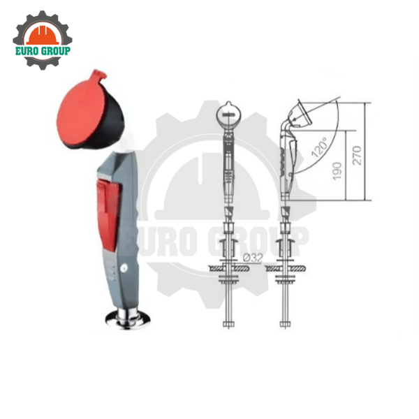 Vòi Rửa Mắt Khẩn Cấp Một Đầu Gắn Trên Bàn WJH1355-2 Có Ống Dẫn 1,5m