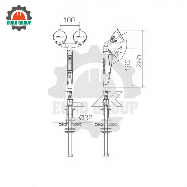 Vòi Rửa Mắt Mặt Khẩn Cấp Để Bàn WJH1355-4 2 Đầu