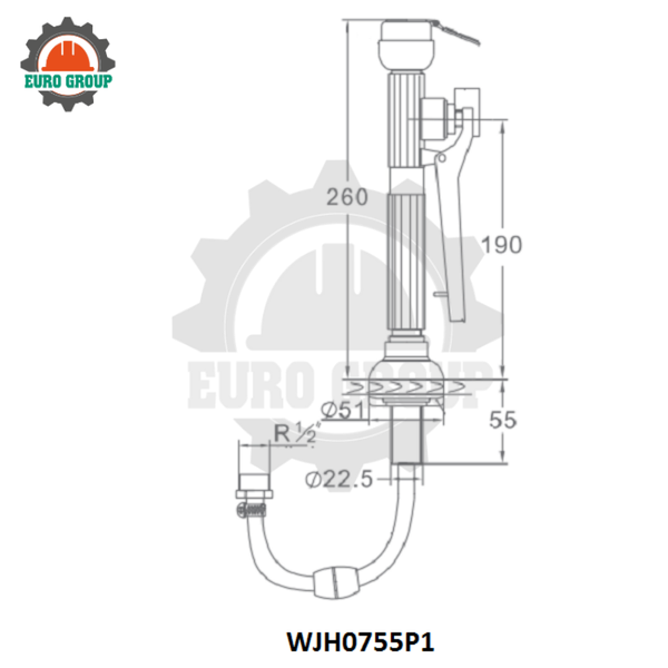 Vòi Rửa Mắt Phòng Thí Nghiệm WJH0755P Đặt Bàn