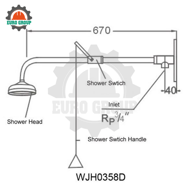 Vòi Sen Tắm Khẩn Cấp WJH0358D Inox 304