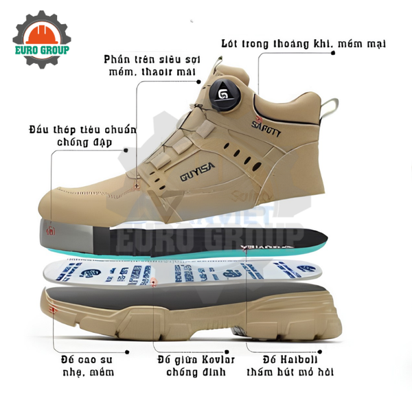 Giày bảo hộ ZBOOT Giày Bảo Hộ ZBOOT Z117 Cao Cổ, Núm Vặn Tiện Lợi, Lót Kevlar