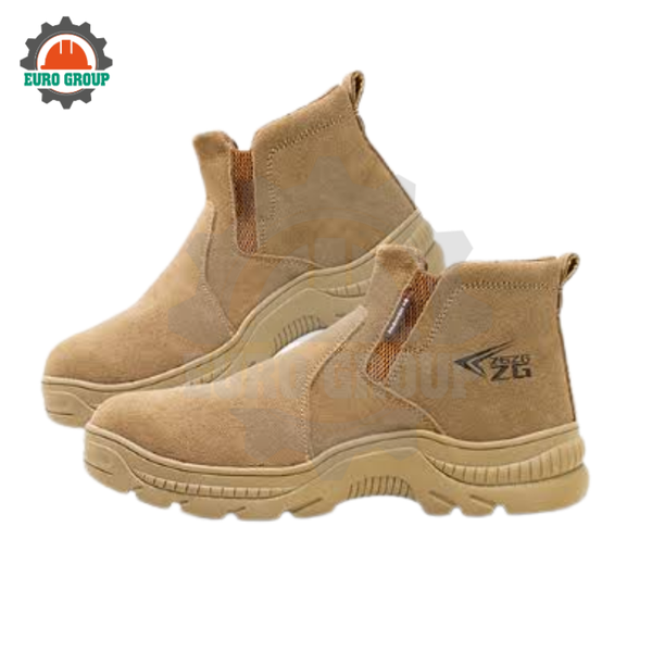 Giày Bảo Hộ ZBOOT Z134 Cổ Lửng Màu Nâu, Mũi Thép, Chống Đâm Xuyên