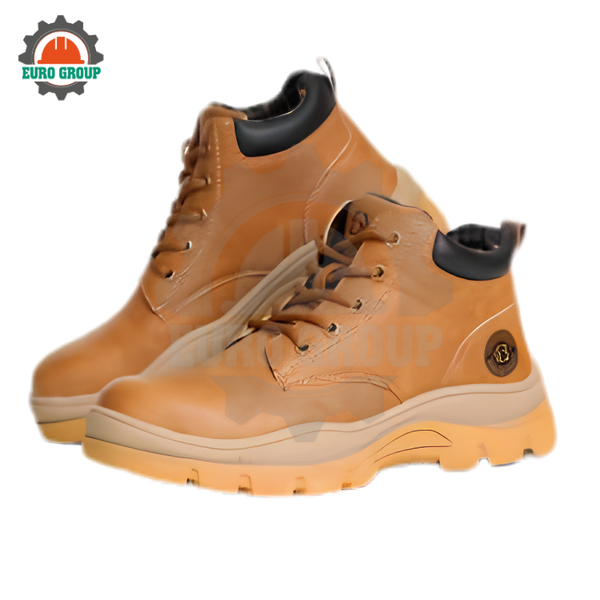 Giày Bảo Hộ ZBOOT Z134 Cổ Lửng Màu Nâu, Mũi Thép, Chống Đâm Xuyên