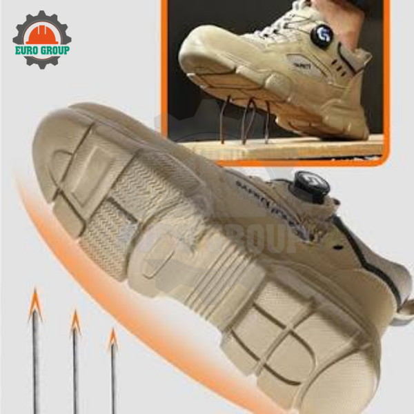 Giày Bảo Hộ ZBOOT Z142 Cổ Thấp Màu Be, Mũi Thép 200J, Lót Kevlar