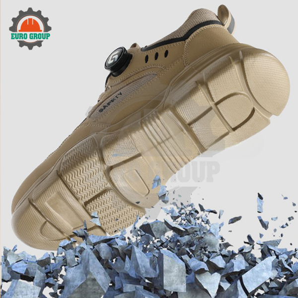 Giày Bảo Hộ ZBOOT Z142 Cổ Thấp Màu Be, Mũi Thép 200J, Lót Kevlar
