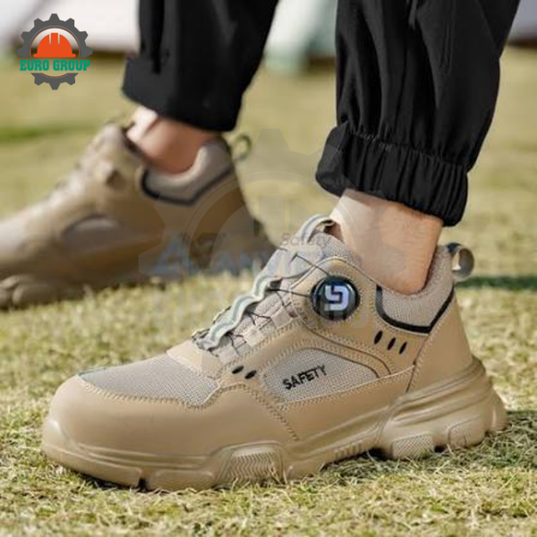 Giày Bảo Hộ ZBOOT Z142 Cổ Thấp Màu Be, Mũi Thép 200J, Lót Kevlar