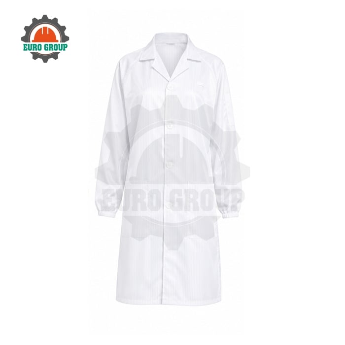 Áo Choàng Phòng Sạch Chống Tĩnh Điện Polyester Pha Sợi Carbon