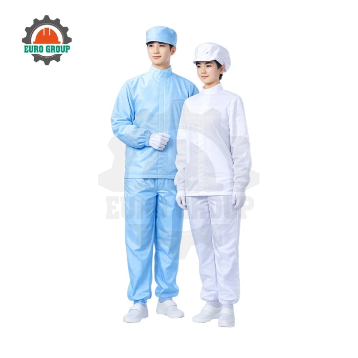 Áo Rời Quần Rời Phòng Sạch Chống Tĩnh Điện Polyester Pha Sợi Carbon