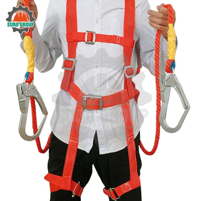 Dây Đai An Toàn Toàn Thân 2 Móc Màu Đỏ