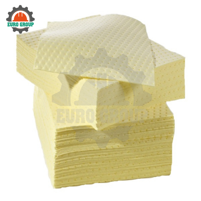 Tấm Thấm Hóa Chất Polypropylene Màu Vàng 40 × 50cm – 100 Cái/Thùng