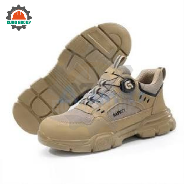 Giày Bảo Hộ ZBOOT Z142 Cổ Thấp Màu Be, Mũi Thép 200J, Lót Kevlar