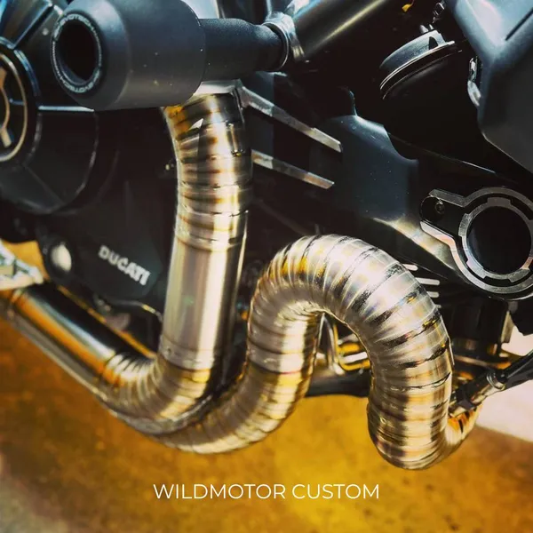 Ducati Scrambler Custom Titanium Exhaust Header – Weld Pattern #1