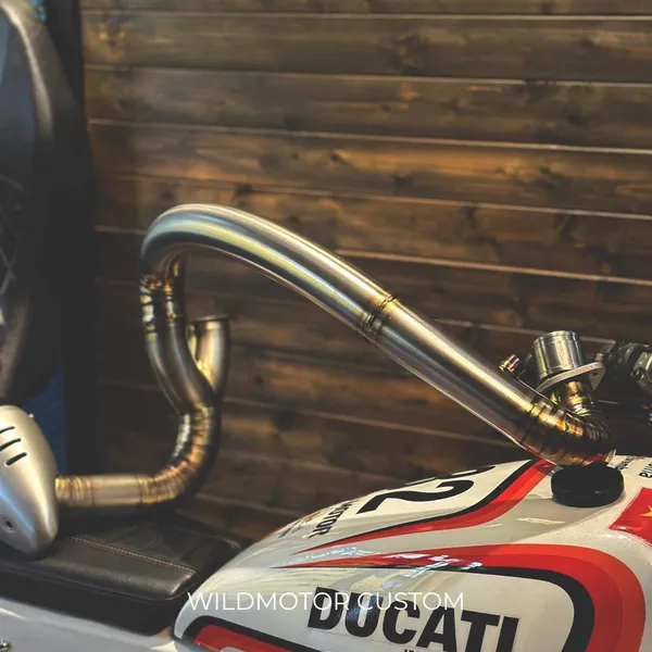 Custom Titanium Exhaust Header for Ducati Scrambler Next-Gen