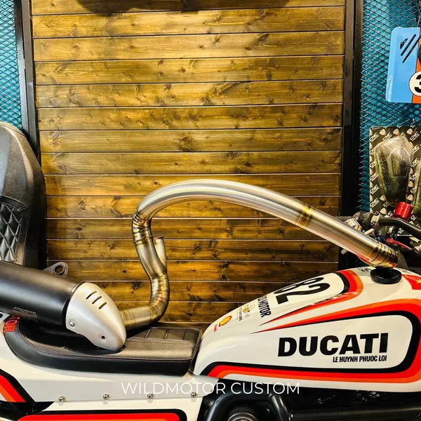 Custom Titanium Exhaust Header for Ducati Scrambler Next-Gen