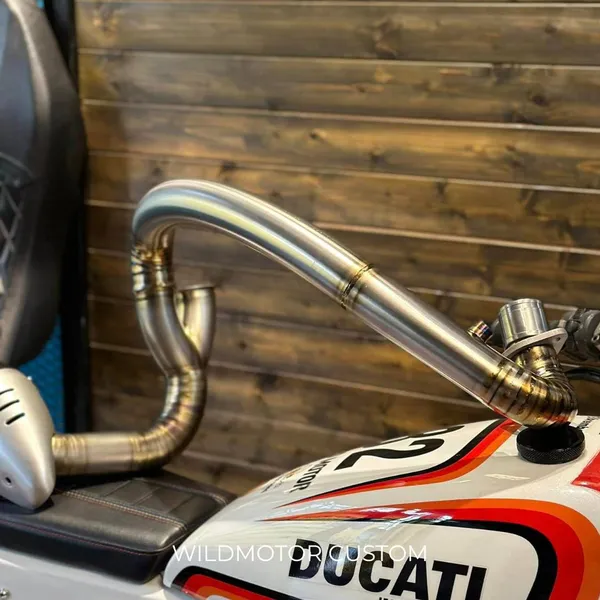 Custom Titanium Exhaust Header for Ducati Scrambler Next-Gen