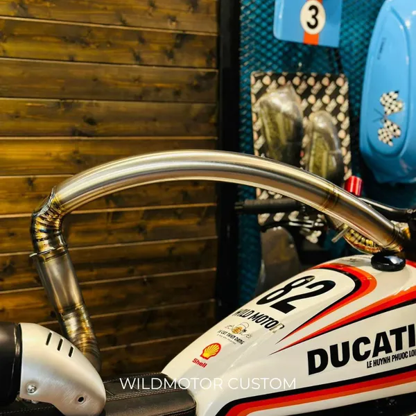 Custom Titanium Exhaust Header for Ducati Scrambler Next-Gen