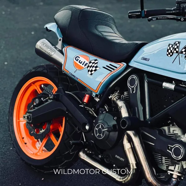 High-Mounted Exhaust Side Cover Kit for Ducati Scrambler - Custom Paint/Decal