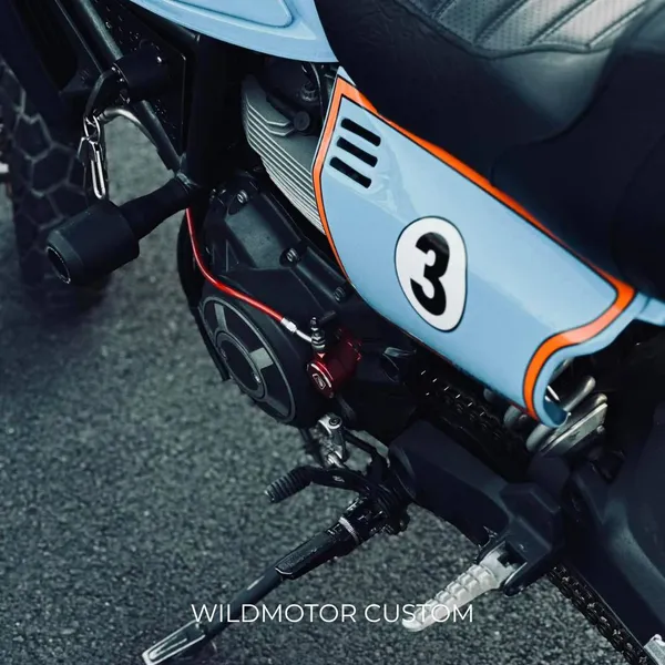 High-Mounted Exhaust Side Cover Kit for Ducati Scrambler - Custom Paint/Decal