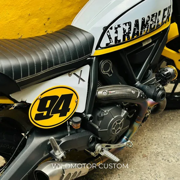 Side Cover Kit with Single-Side Number Plate for Ducati Scrambler – Custom Paint/Decal 5