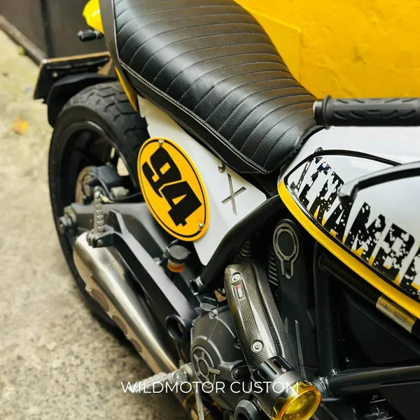 Side Cover Kit with Single-Side Number Plate for Ducati Scrambler – Custom Paint/Decal 5