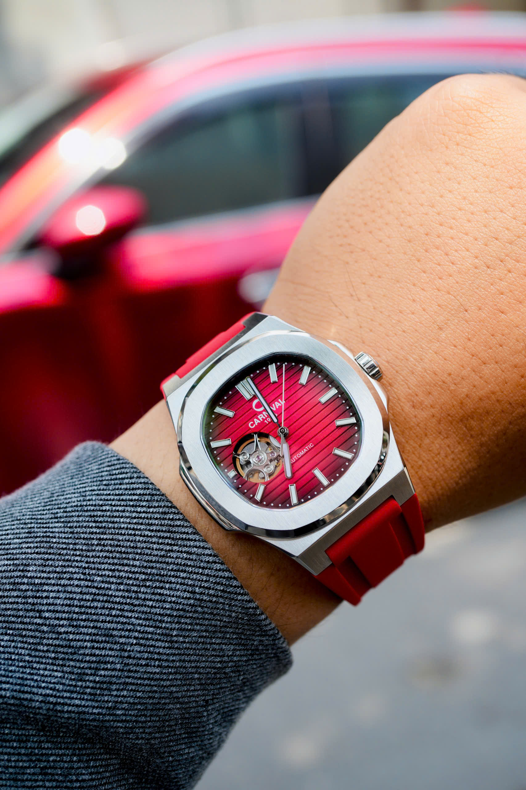 Đồng hồ Carnival nam 8128G dây nhựa Đồng hồ Carnival nam 8128G dây nhựa