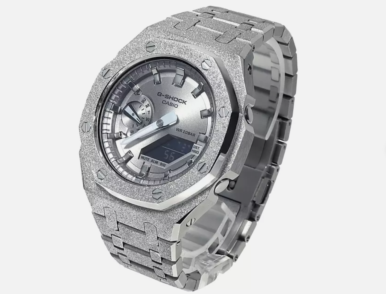Đồng hồ G-Shock dây kim loại phun cát sang trọng Đồng hồ G-Shock dây kim loại phun cát sang trọng
