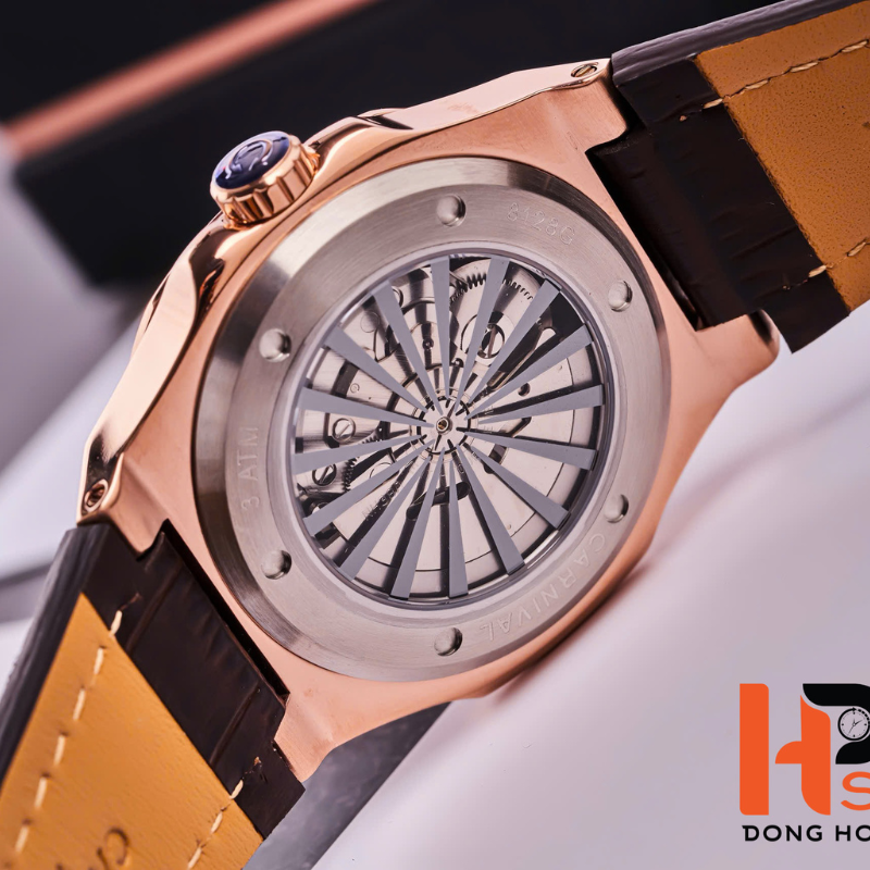 Đồng hồ Carnival nam lộ cơ ở mặt dưới đồng hồ Đồng hồ Carnival nam lộ cơ ở mặt dưới đồng hồ