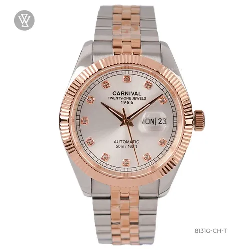 Đồng Hồ Nam Carnival 8131G-CH-T Mặt Số Trắng - Dây Kim Loại: Vẻ Đẹp Từ Huyền Thoại Rolex Date