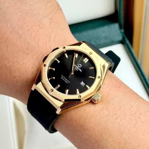 Đồng Hồ Nam Carnival 8168G-VH-DCS-D: Dây Nhựa Đen & Viền Vàng - Nét Cổ Điển Của Thời Gian