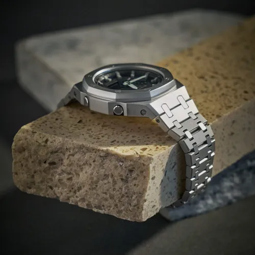 Đồng Hồ Nam G-Shock GA-2100 Custom AP Vỏ Bạc - Mặt Số Đen: Phụ Kiện Thời Trang Classic Trên Cổ Tay Quý Ông