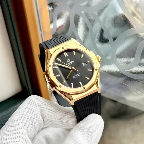 Đồng Hồ Nam Carnival 8168G-VH-DCS-D: Dây Nhựa Đen & Viền Vàng - Nét Cổ Điển Của Thời Gian