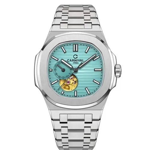 Đồng hồ Nam Carnival 8159G Màu Xanh Ngọc - Dây Kim Loại: Chi Tiết Lộ Cơ Độc Nhất Dòng 8159G