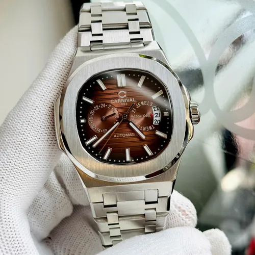 Đồng hồ Nam Carnival 8158G-VT-N Màu Nâu Choco - Dây Kim Loại: Mặt Số Dial Chuẩn Patek Đầy Nam Tính