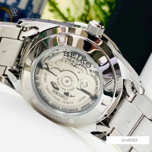 Đồng Hồ Nam Seiko 5 SCVE053 Open Heart - Mặt số Đen - Dây Kim Loại: Chi Tiết Lộ Cơ Toát Lên Chất Lịch Lãm Từ Cổ Tay Quý Ông
