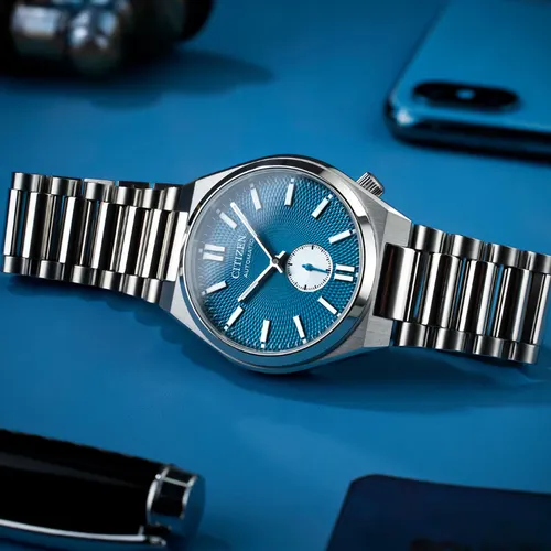 Đồng Hồ Nam CITIZEN TSUYOSA NK5010-51L Small Second - Mặt số Guilloche Xanh Dương - Vẻ Đẹp Độc Đáo Cho Cổ Tay Quý Ông